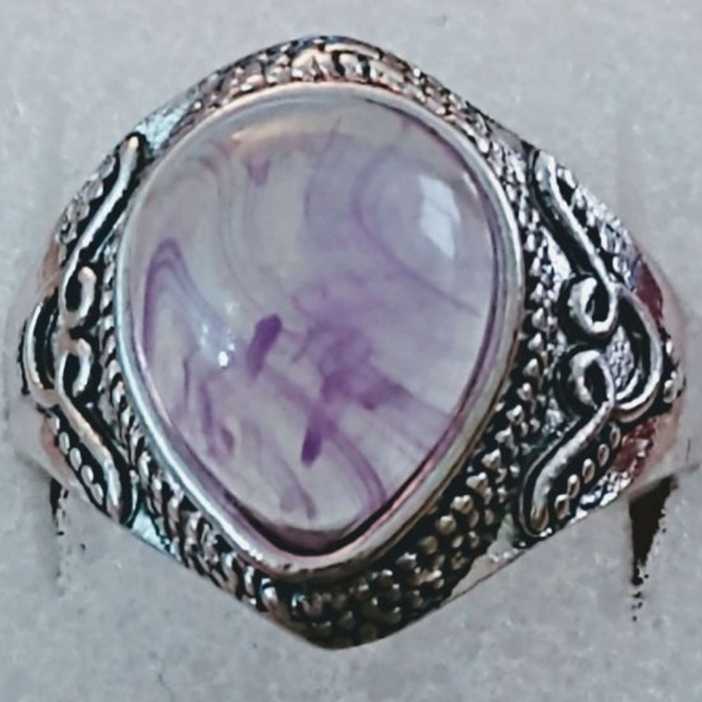 SILVER  ~ PURPLE MOONSTONE 9.5 - Picture 2 of 3